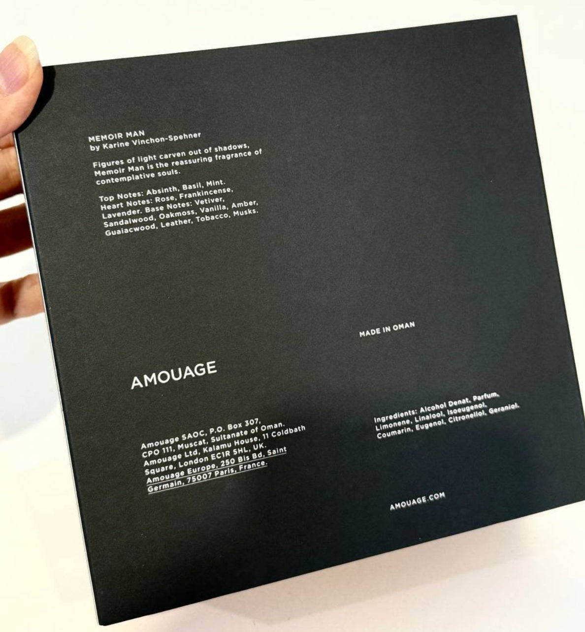 Amouage Memoir Man Eau de Parfum (100ml) – 100% Authentic | Men’s Perfume