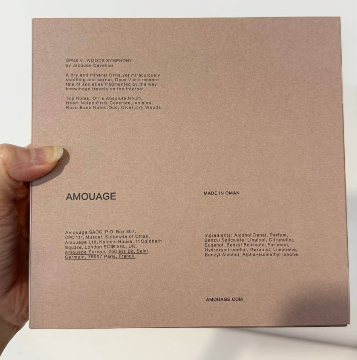 Amouage Opus V Woods Symphony Eau de Parfum (100ml) – 100% Authentic | Unisex Perfume