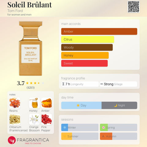 Tom Ford Soleil Brulant EDP 50ml - 100% Authentic | Unisex Perfume