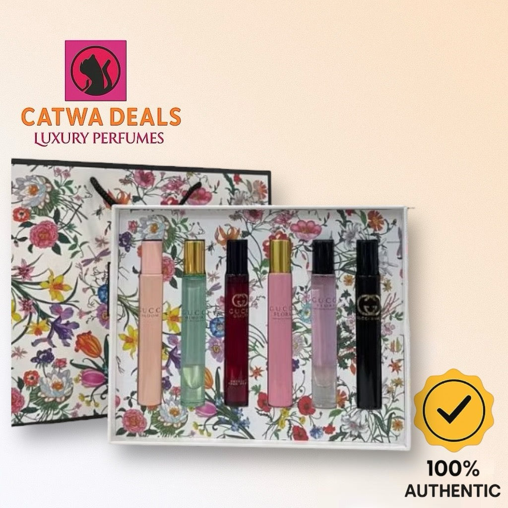 Gucci 6in1 Mini Perfume Gift Set Each 7ml Free Paper bag - 100% Authentic| Women Perfume Set